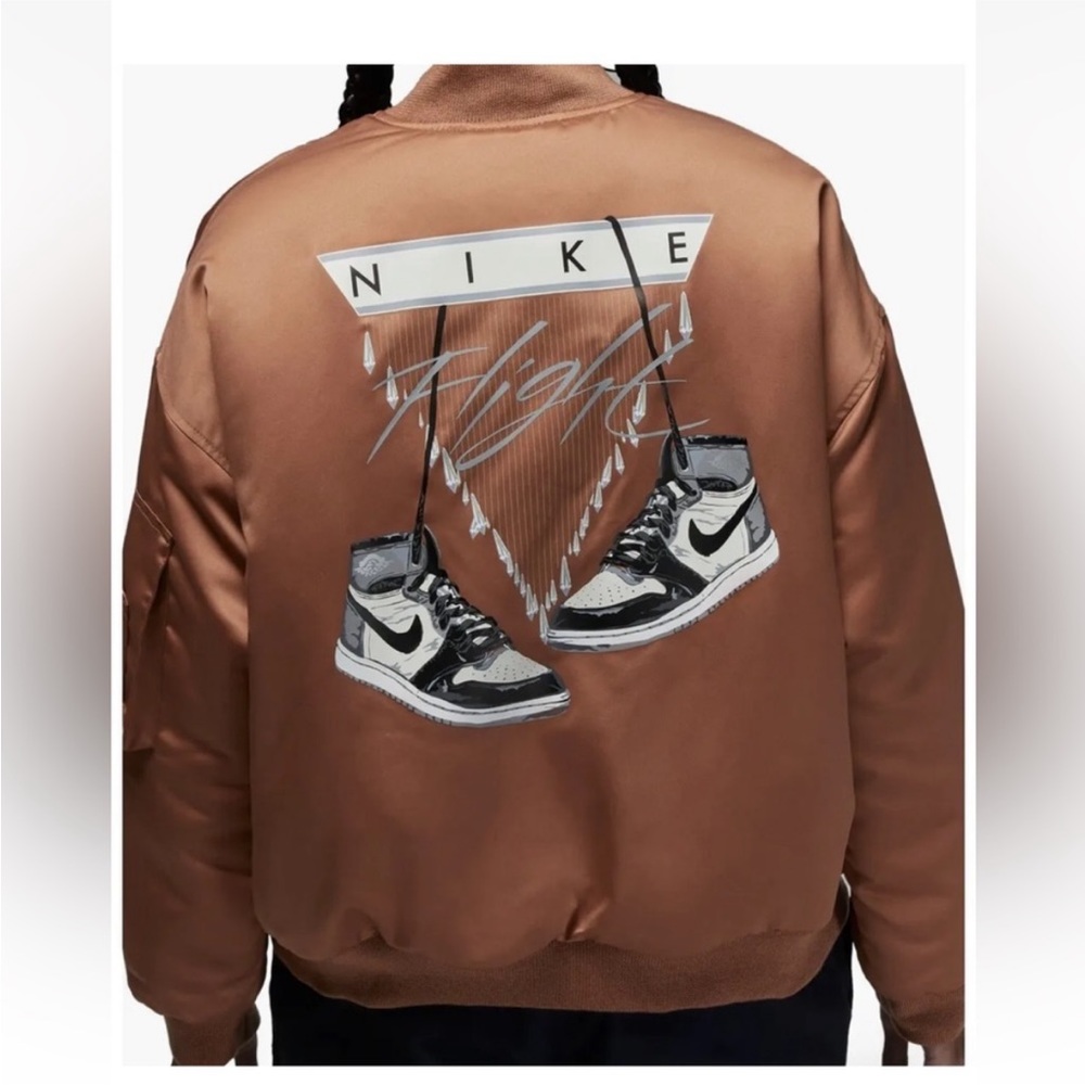 Nike Air Jordan Flight Renegade Women’s Bomber Jacket Oversized Copper NEW